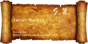 Imreh Margit névjegykártya